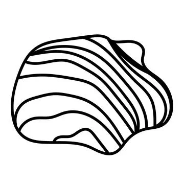 Elegant vector contour drawing of a seashell in minimal linear style. Perfe.. 스톡 일러스트