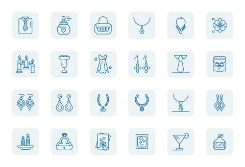 Elegant Vector Graphics Pack including 24 Regular Bold Outline High Resolut.. Stock Illustration