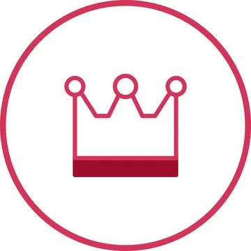 Elegant vector illustration of a simple crown icon in a circular frame Stock Illustration