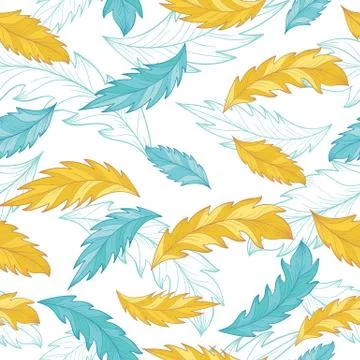 Elegant Vector Pattern with Detailed Palm Feather Leaves Illustrazione stock