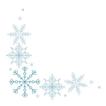 Elegant vector snowflakes border frame ideal for festive designs and holiday  Stock Illustration