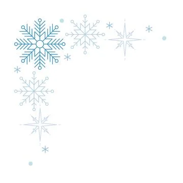 Elegant vector snowflakes border frame ideal for festive designs and holiday  Stock Illustration