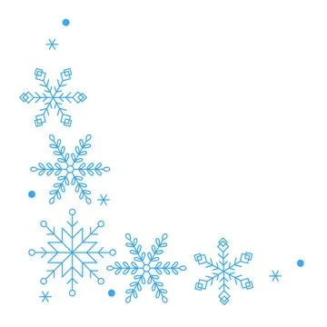 Elegant vector snowflakes border frame ideal for festive designs and holiday  Stock Illustration