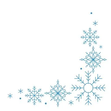 Elegant vector snowflakes border frame ideal for festive designs and holiday  Stock Illustration