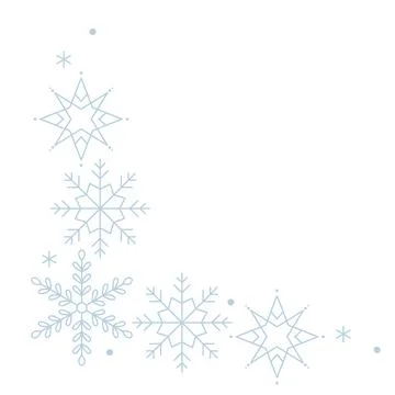 Elegant vector snowflakes border frame ideal for festive designs and holiday  Stock Illustration