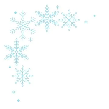 Elegant vector snowflakes border frame ideal for festive designs and holiday  Stock Illustration