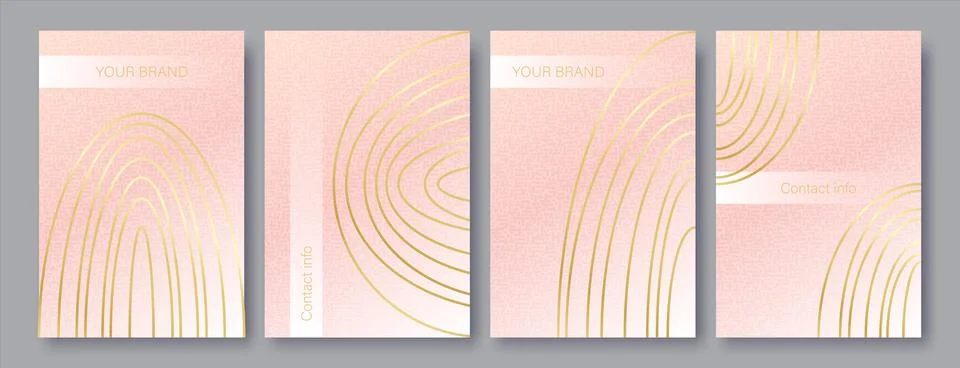 Elegant vector templates set, vector pink cards Stock Illustration