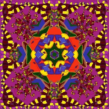 Elegant vector texture with floral elements. Abstract seamless pattern on purple Stock Illustration