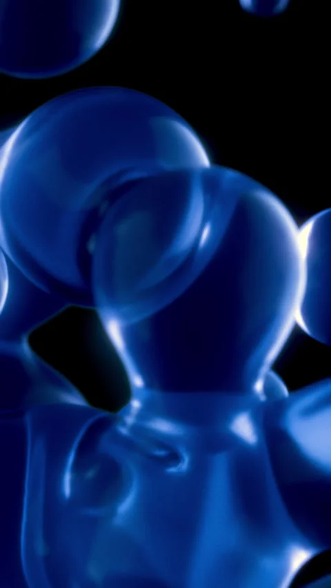Elegant Vertical Calm Full Screen Blue Lava Lamp Meta Ball Animation Background 스톡 동영상 282759759