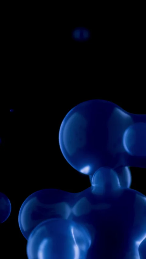 Elegant Vertical Calm Full Screen Blue Lava Lamp Meta Ball Animation Background Stock Footage 282770697