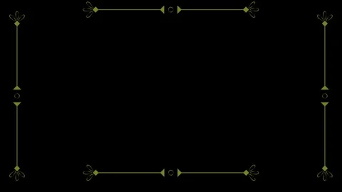 Elegant Vintage Border Frame Loop Video Overlay Collection Stock Footage 345922313
