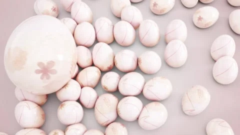 Elegant Vintage Easter Eggs Roll Background Stock Footage 269305775