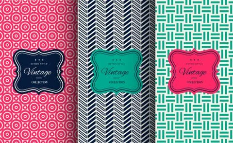 Elegant vintage seamless pattern set Stock Illustration