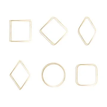 Elegant watercolor frames in various geometric shapes Stockillustratie