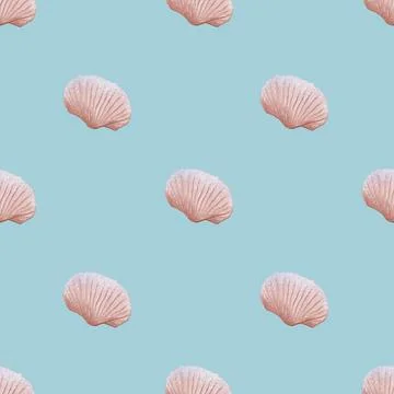 Elegant watercolor shell pattern design for fabric and packaging use Stock Photos