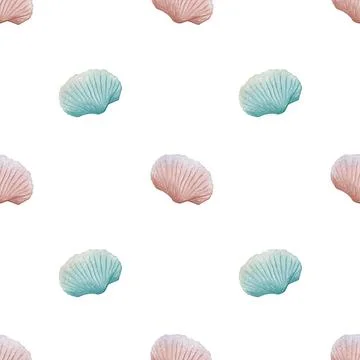 Elegant watercolor shell pattern for textile and packaging design projects Stock Photos