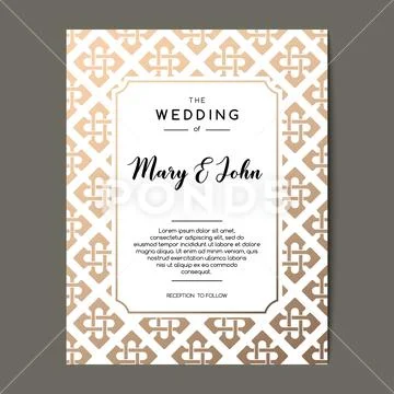 Elegant wedding invitation background. Card design with celtic ornament. Stock Illustration