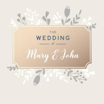 Elegant wedding invitation background. Vector greeting card design. Stock Illustration
