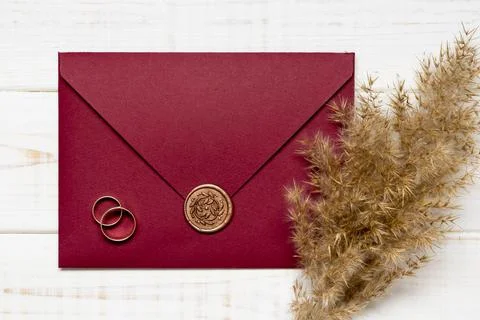 Elegant wedding invitation table Stock Photos