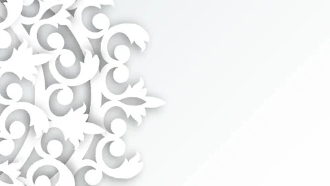 Elegant White Abstract Floral Pattern Background Loop. 库存影片 339213441