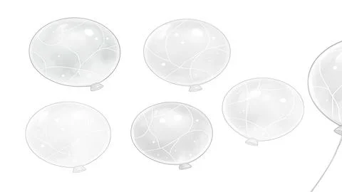 Elegant White Balloons with Delicate Patterns on a Clean Background Illustrazione stock