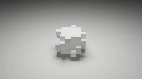 Elegant white cube motion graphics in minimal architectural space Stock Footage 338250420