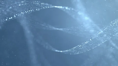 Elegant White Dotted Wave on a Soft Blue Background Stock Footage 338436090