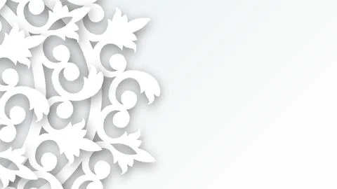 Elegant White Ornamental Pattern for Decorative Design. Stock Illustration