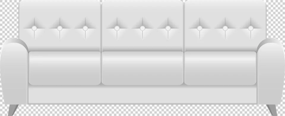 Elegant white sofa with button-tufted back, perfect for adding a touch of l.. Illustrazione stock