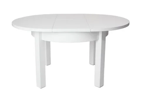 Elegant white table with clipping path. Stock Photos