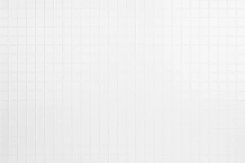 Elegant white tiny square ceramic tiles as texture, background, top view, in  写真素材