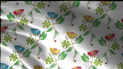 Elegant Wildflower Floral Pattern with Soft Wave Motion Stock Footage 339182193