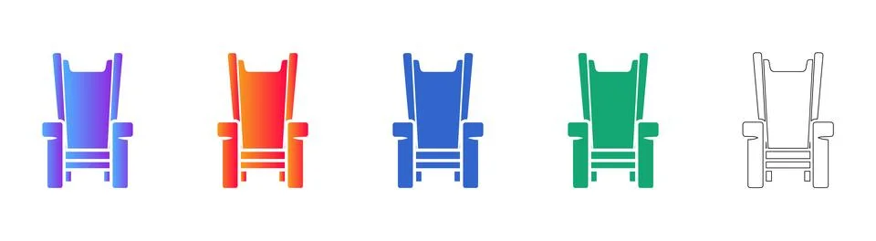 Elegant Wingback Chair UI Elements Ilustração Stock