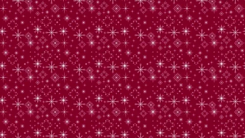 Elegant winter pattern with twinkling white snowflakes and stars on a dark red. Stock Footage 322093026