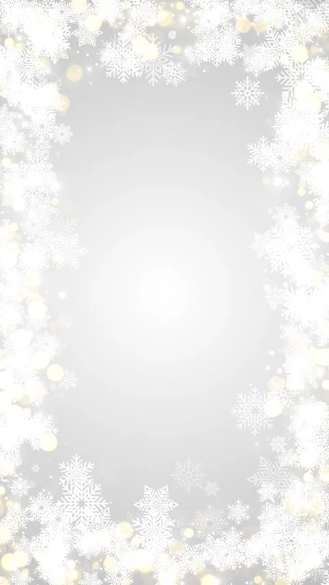 Elegant winter snow border with white flakes, soft grey copy space, bright bokeh Stock Footage 333976431