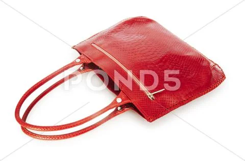 Elegant woman bag on white Stock Photos