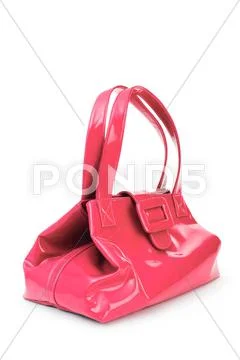 Elegant woman bag on white Stock Photos