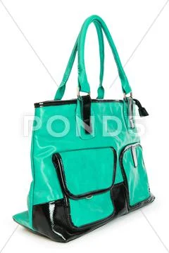 Elegant woman bag on white Stock Photos
