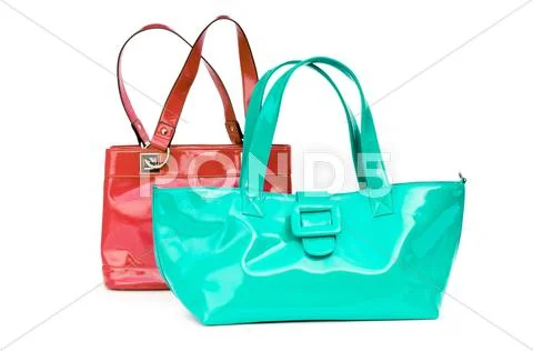 Elegant woman bag on white Stock Photos