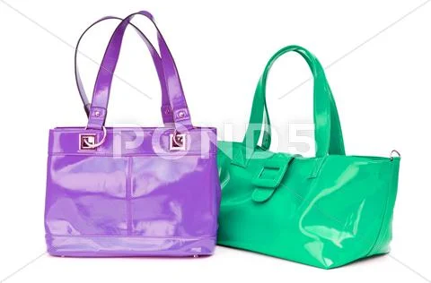Elegant woman bag on white Stock Photos