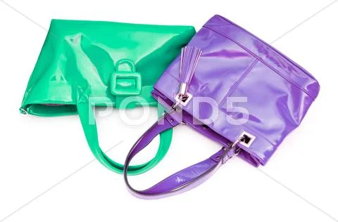Elegant woman bag on white Stock Photos