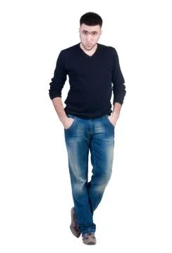 Elegant young posing man Stock Photos