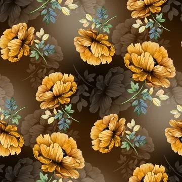 "elegant,Floral,Design,For,Seamless,Textile,Pattern,And,Digital,Printing." Stock Illustration