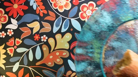 Elegantly prepared table to eat bread and onion Stock Footage 128657098