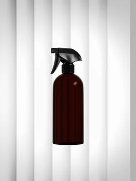 Elegent trigger spray bottle, round-shape amber glass atomizer bottle Stock Illustration