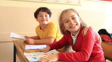 Elemantary students in classroom 2 Video stock 56332960