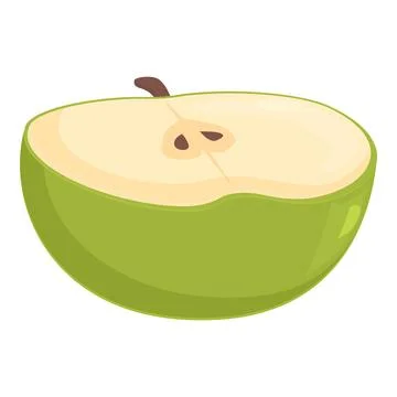 Element apple fruit icon cartoon vector. Slice leaf Stock Illustration