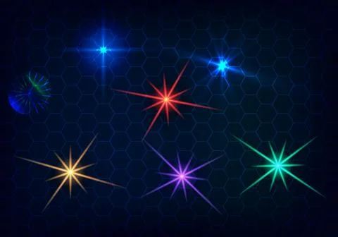 Element blue light with lens effect Illustrazione stock