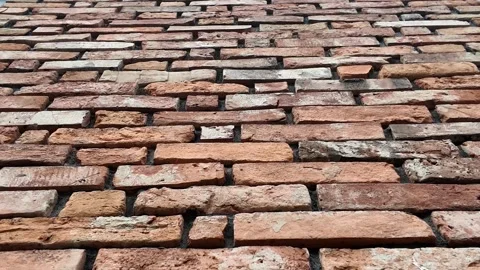 Element of a building wall covered with brown facing brick 스톡 동영상 304881454