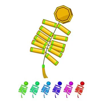 Element chinese firecracker cartoon vector graphic Stock Illustration